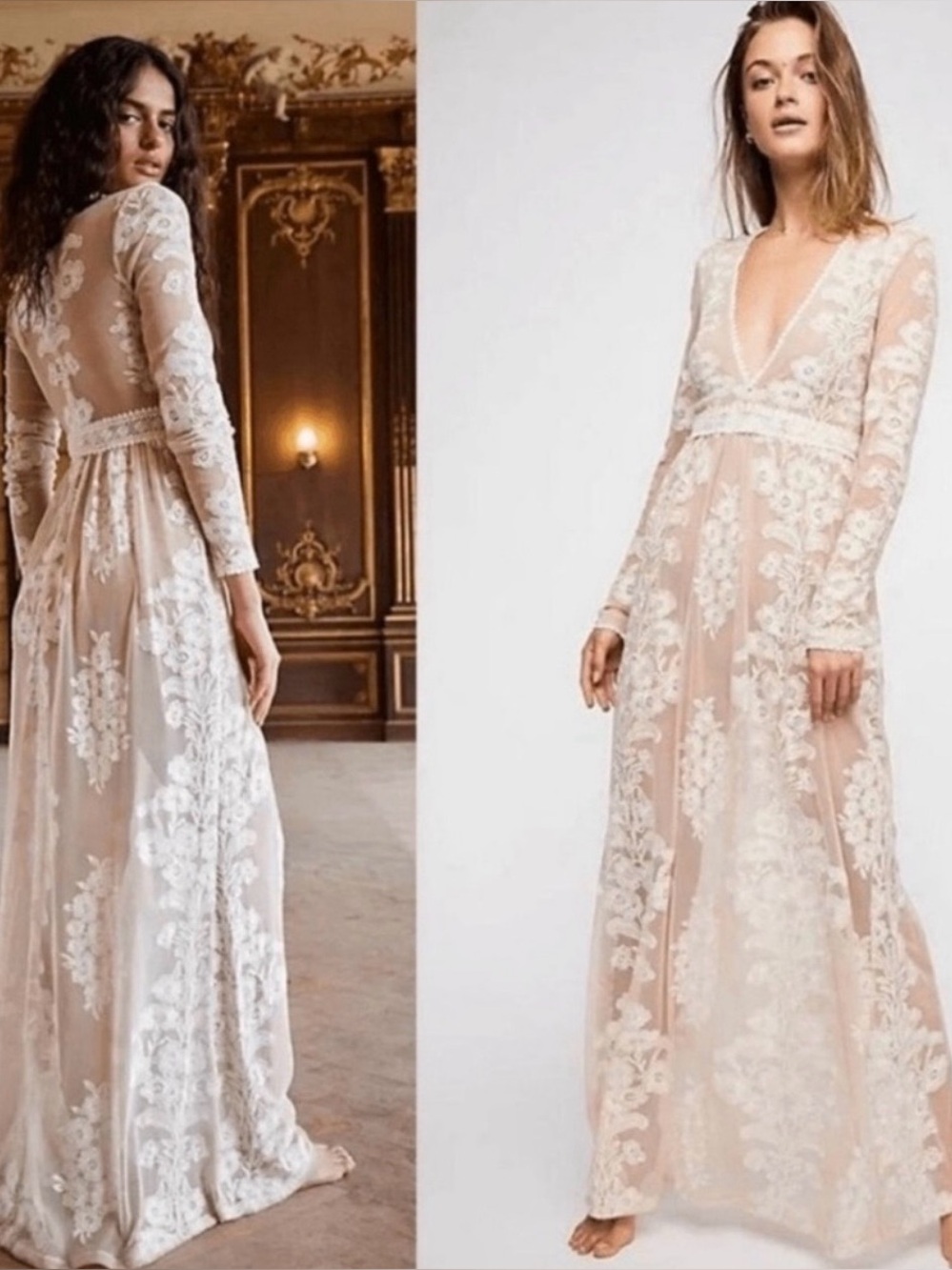 For Love & Lemons Temecula Maxi Dress Cream